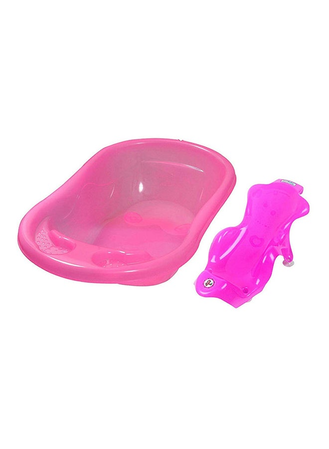 صن بيبي حوض استحمام كبير من البلاستيك ضد الانزلاق مع مقعد استحمام لطفل حديث المشي - Image 1