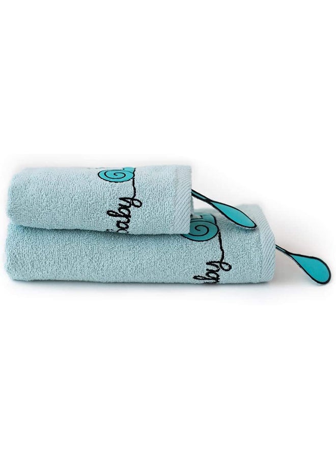 Milk & Moo 2-Piece Turbo Snail Pattern Towel Set  - Image 2