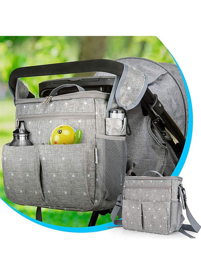 Stroller Organizer Bag With Cup Holder - Grey - Image 4