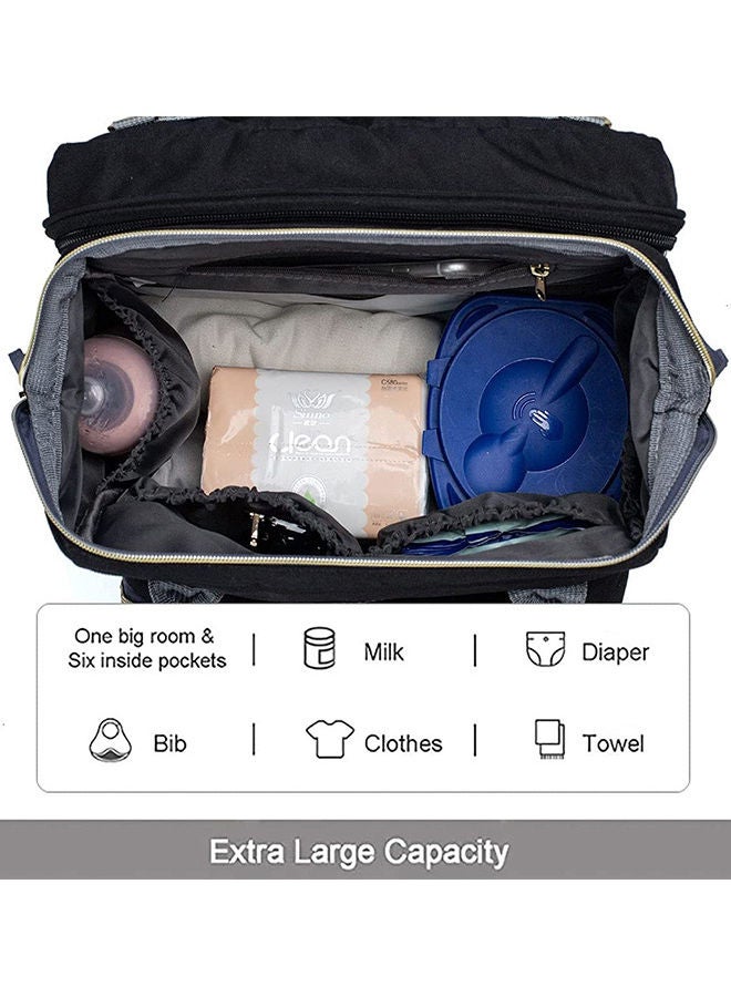 Generic - Multifunctional Diaper Baby Bag With Foldable Diaper Changing Bed - Black - Image 1