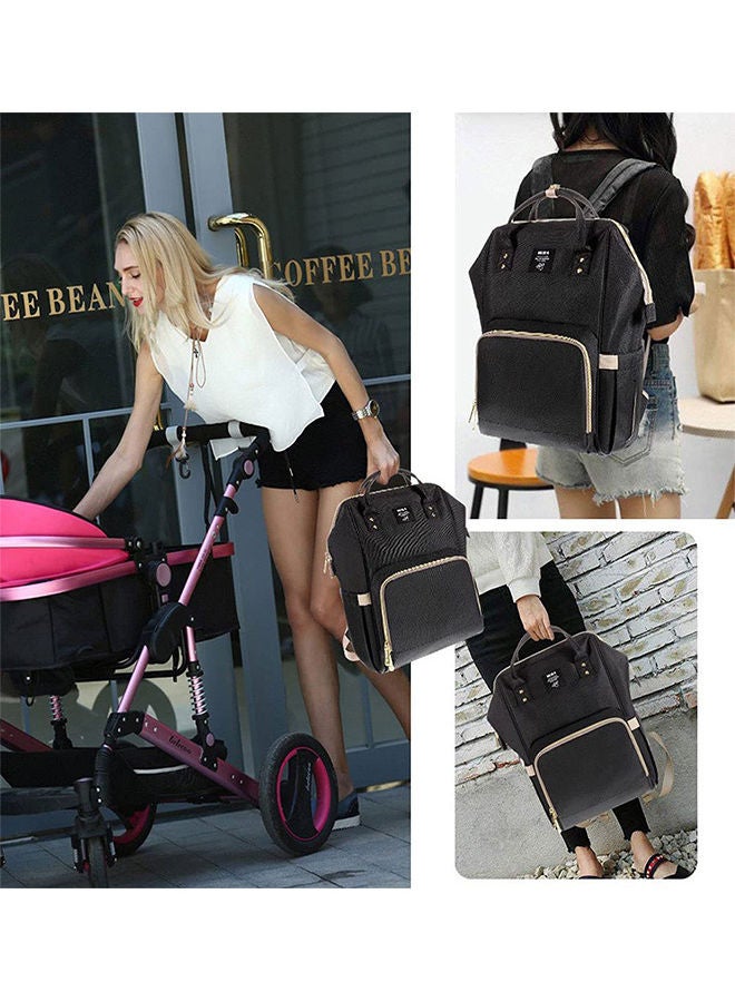 Generic - Multifunctional Diaper Baby Bag With Foldable Diaper Changing Bed - Black - Image 1