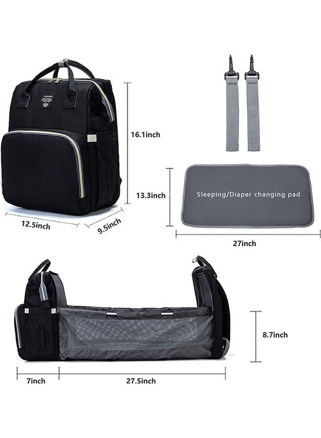 Generic - Multifunctional Diaper Baby Bag With Foldable Diaper Changing Bed - Black - Image 1