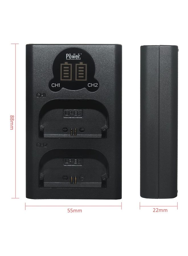 DMK Power LPE6 Mini Dual Charger for Canon EOS 5DII 7DI Black  - Image 2