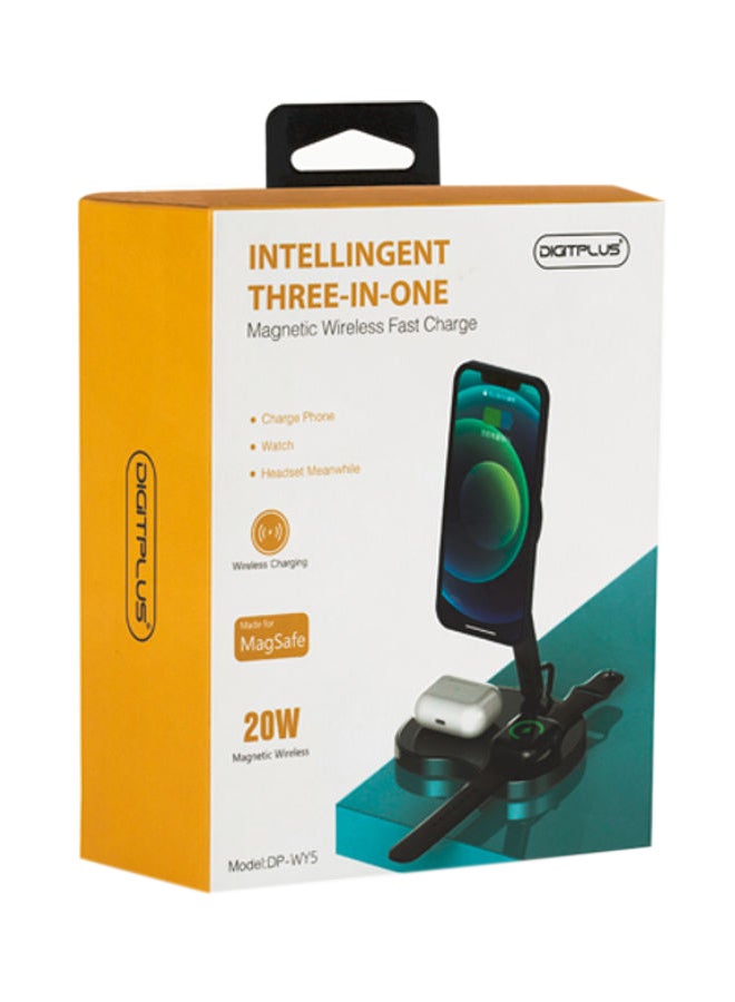 ديجيتبلس شاحن لاسلكي 3 في 1 أسود - Image 4