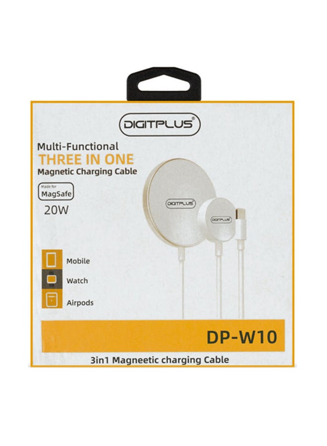 ديجيتبلس كابل شحن مغناطيسي 3 في 1 أبيض - Image 3
