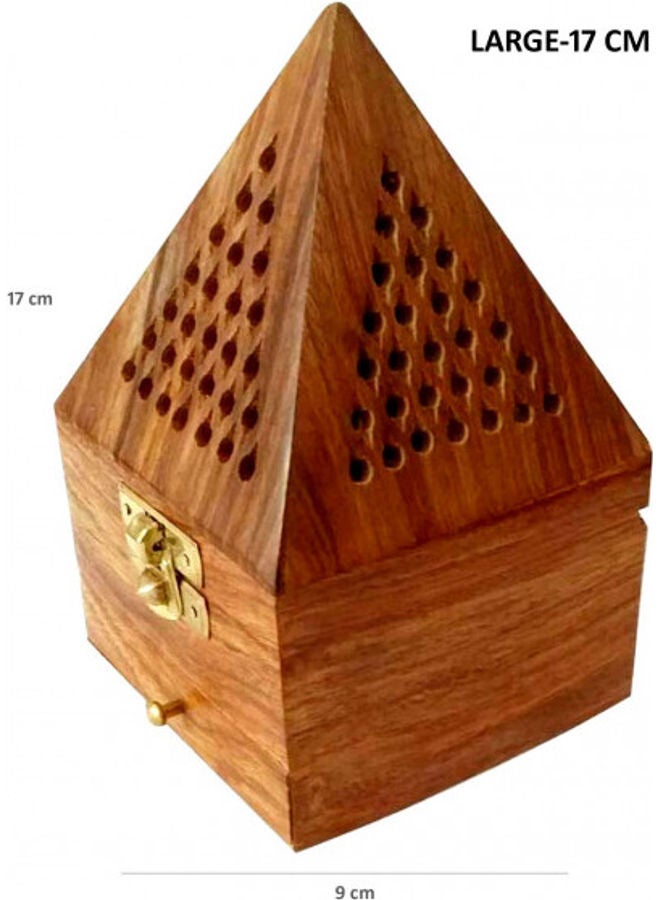 Saqoware Incense Bakhoor Burner Wooden Colour 17cm  - Image 1