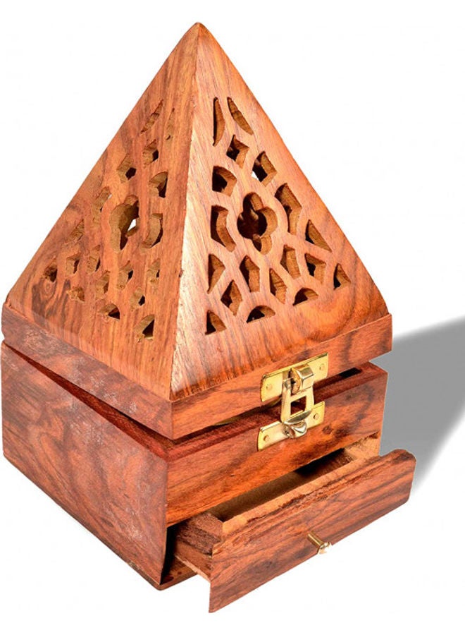 Saqoware Incense Bakhoor Burner Wooden Colour 17cm  - Image 2