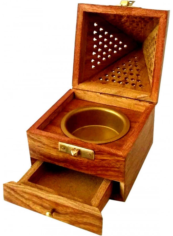 Saqoware Incense Bakhoor Burner Wooden Colour 17cm  - Image 3