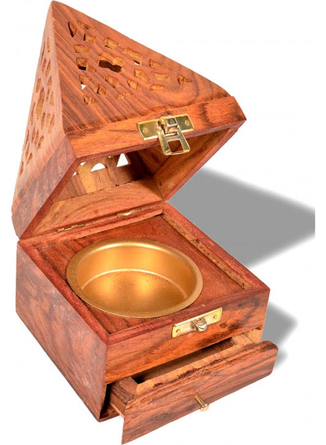 Saqoware Incense Bakhoor Burner Wooden Colour 17cm  - Image 4