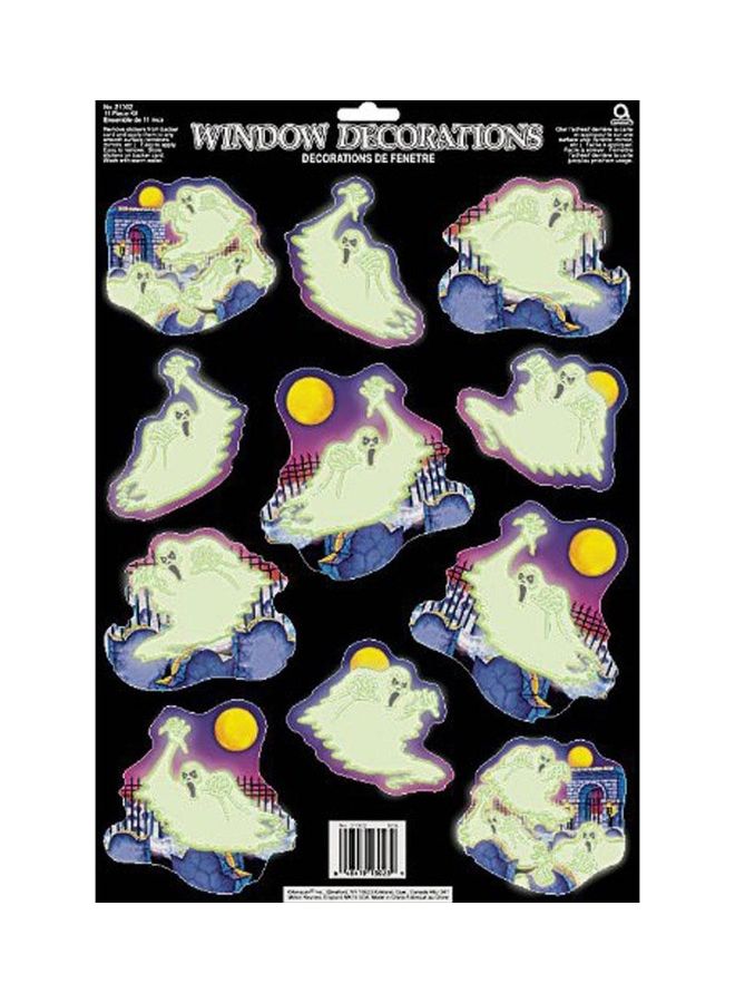 Amscan Ghouls And Graves Glow In The Dark Window Decoration White 44.96 x 0.03 x 30.48cm