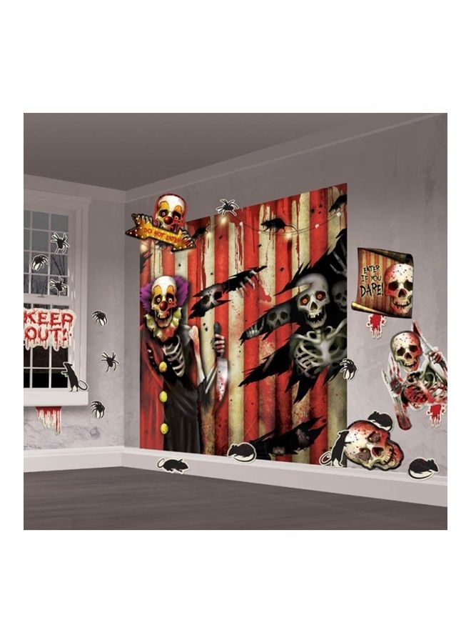 Amscan 32-Piece Creepy Carnival  Scene Setter Decorating Kit Multicolour