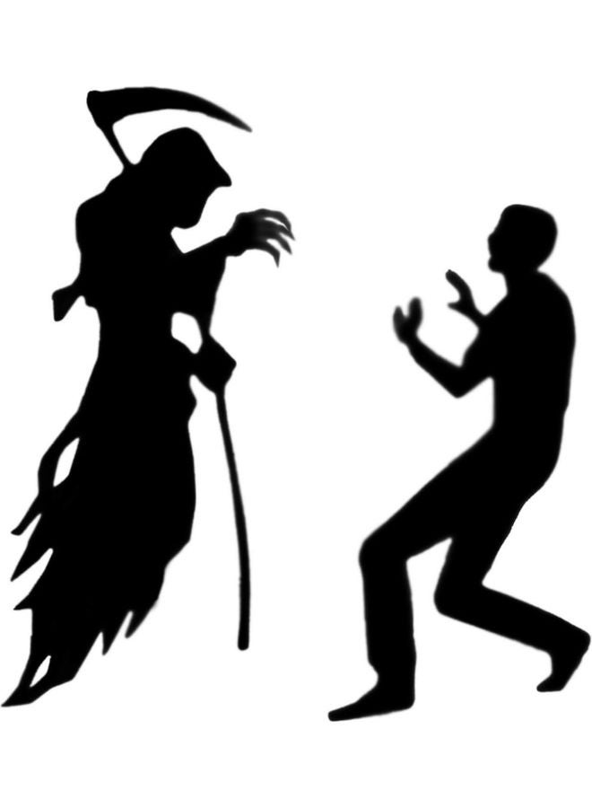 Amscan 2-Piece Fear The Reaper Scene Setter Add Ons Black 6feet