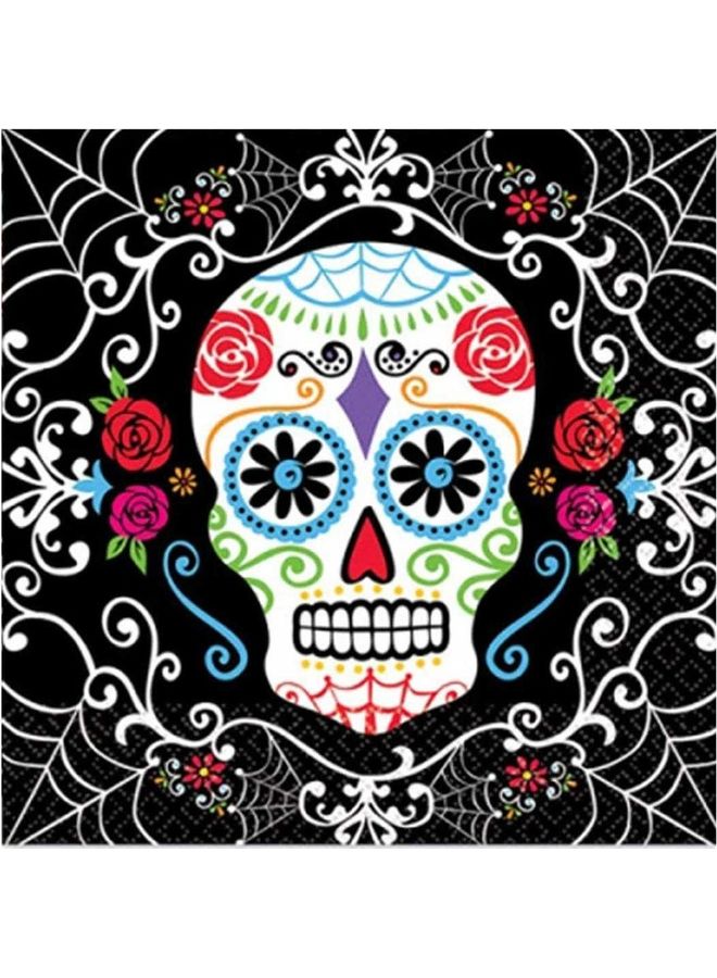 أمسكان طقم مناديل ورقية للمشروبات بتصميم "Day Of The Dead" مكون من 36 قطعة