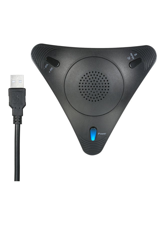 ميكروفون للكمبيوتر بمكبر صوت للمؤتمرات بمنفذ USB أسود - Image 1