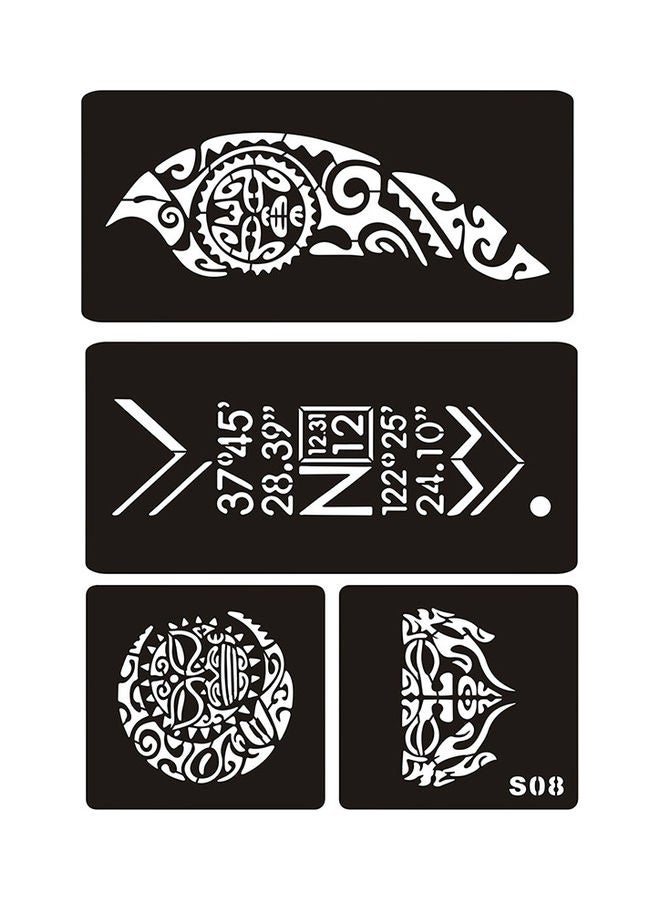 3-Piece Temporary Glitter Face Paint Body Art Tattoos Stencils 21x29cm - v1632389429/N51012770A_4