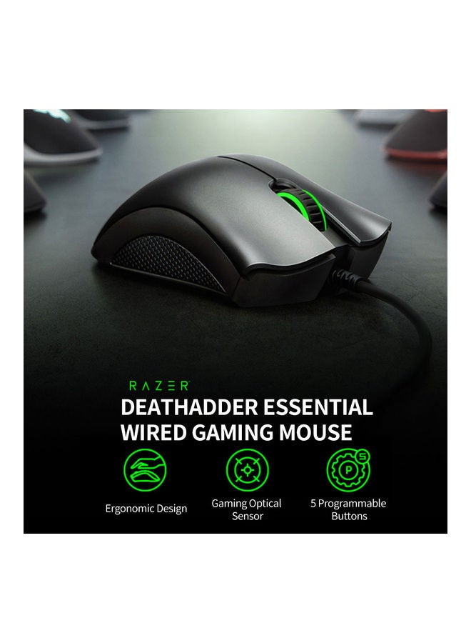 RAZER - Razer DeathAdder Essential Wired Gaming Mouse Ergonomic Mice with 6400DPI Optical Sensor 5 Programmable Buttons Black (2021 Version) Black - Image 1
