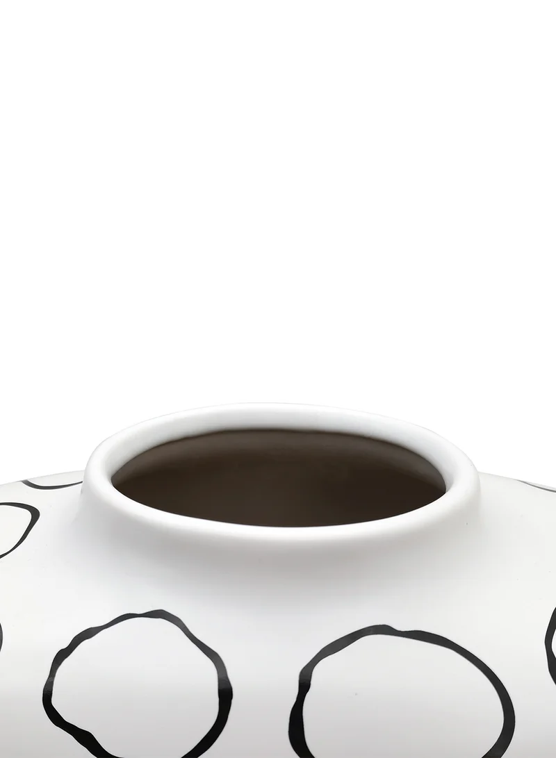 Switch Modern Design Ceramic Vase Unique Luxury Quality Material For The Perfect Stylish Home N13-001 White/Black 41 x 22.5 x 33.5cm