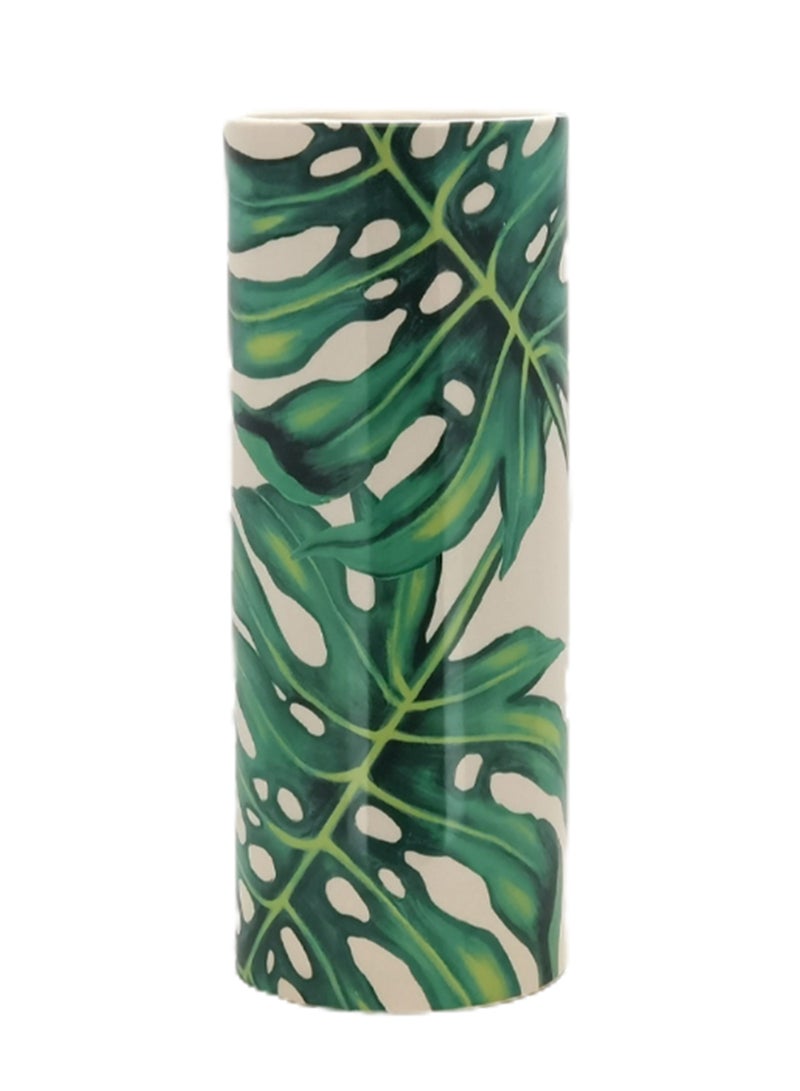 Switch Beautiful Designs Ceramic Vase Unique Luxury Quality Material For The Perfect Stylish Home N13-004 White/Green - Image 1