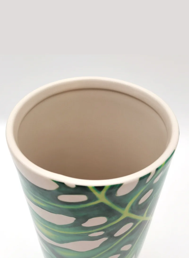 Switch Beautiful Designs Ceramic Vase Unique Luxury Quality Material For The Perfect Stylish Home N13-003 White/Green