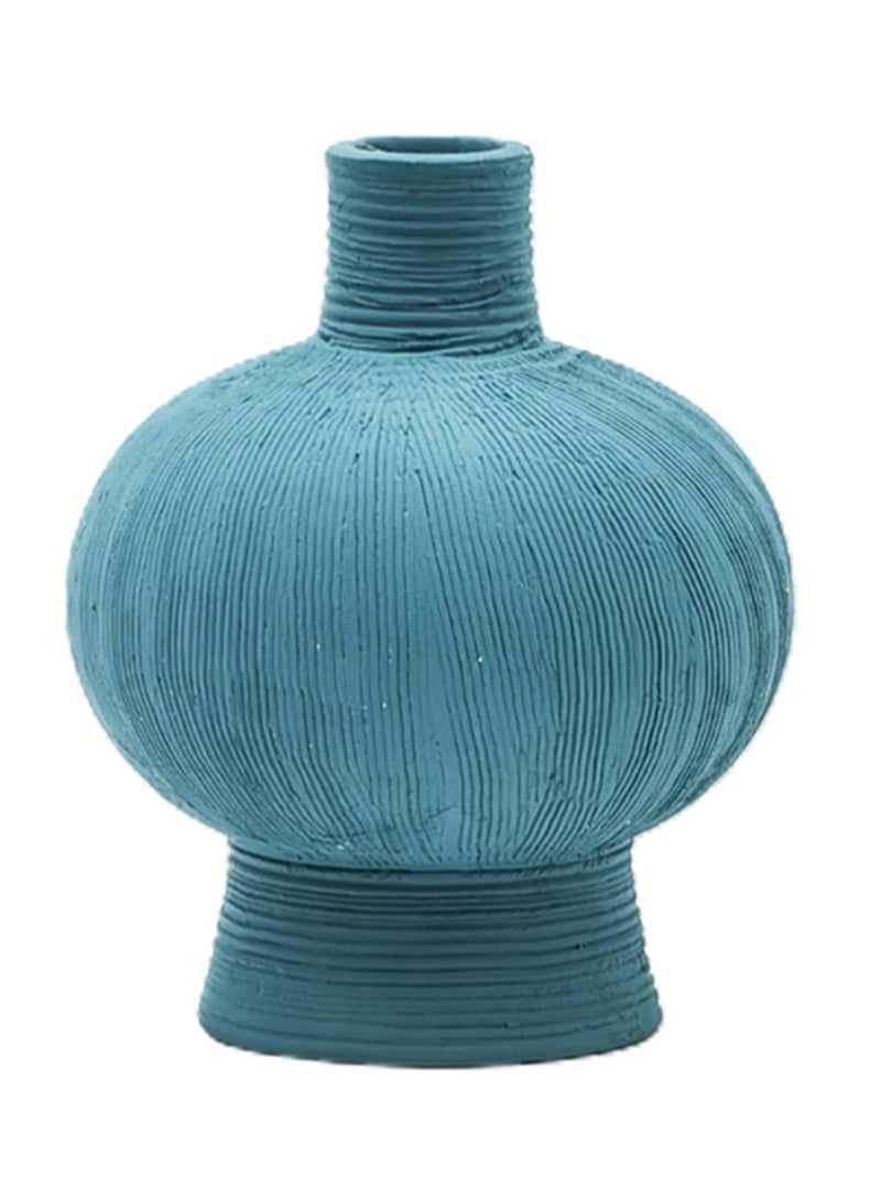 Switch Modern Geometric Shape Ceramic Vase With Textured Surface For The Perfect Stylish Home N13-019 Teal - Image 1