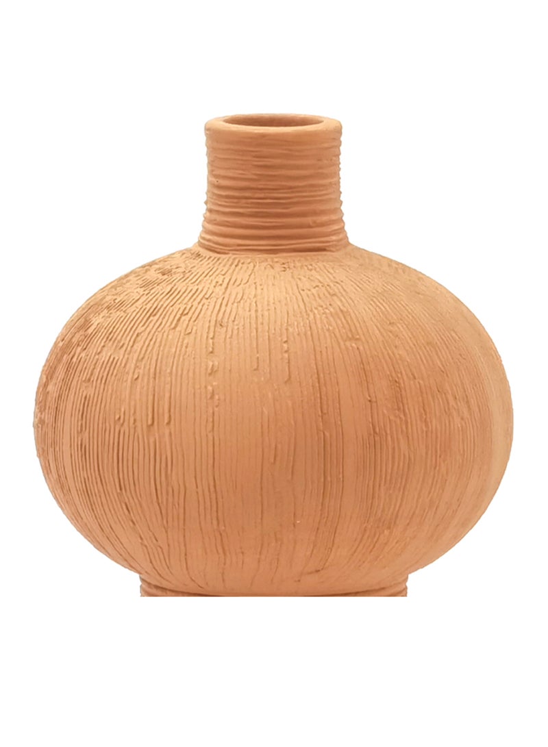 Switch Modern Geometric Shape Ceramic Vase With Textured Surface For The Perfect Stylish Home N13-020 Mustard - Image 2