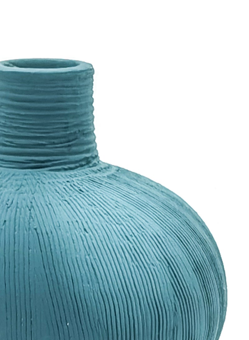 Switch Modern Geometric Shape Ceramic Vase With Textured Surface For The Perfect Stylish Home N13-019 Teal - Image 2
