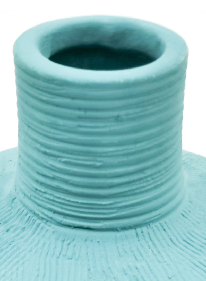 Switch Modern Geometric Shape Ceramic Vase With Textured Surface For The Perfect Stylish Home N13-019 Teal - Image 4