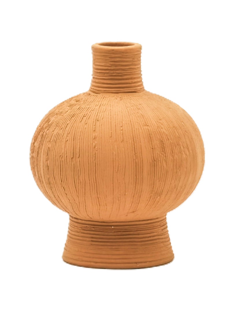 Switch Modern Geometric Shape Ceramic Vase With Textured Surface For The Perfect Stylish Home N13-020 Mustard - Image 1