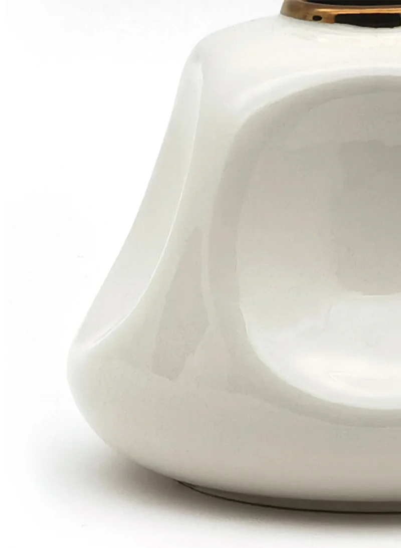 ebb & flow Glossy Glaze With Curved Shape Ceramic Vase Unique Quality Material For The Perfect Stylish Home N13-042 Cream