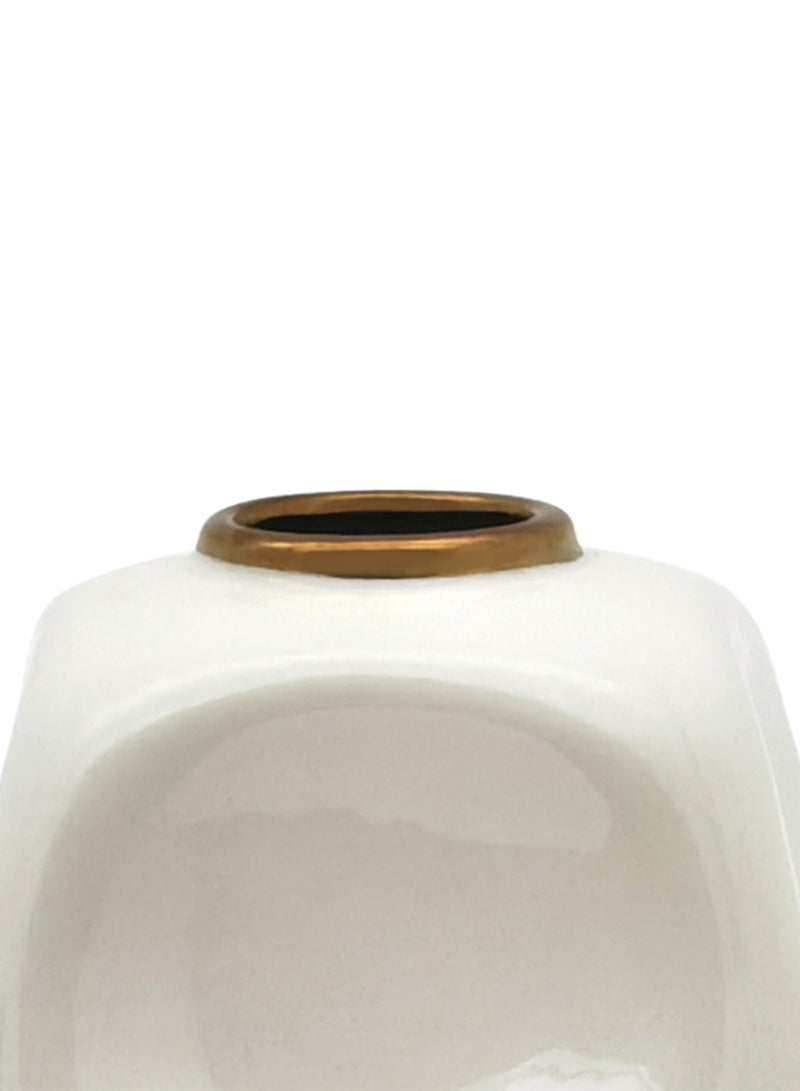 ebb & flow - Glossy Glaze With Curved Shape Ceramic Vase Unique Quality Material For The Perfect Stylish Home N13-043 Cream - Image 1