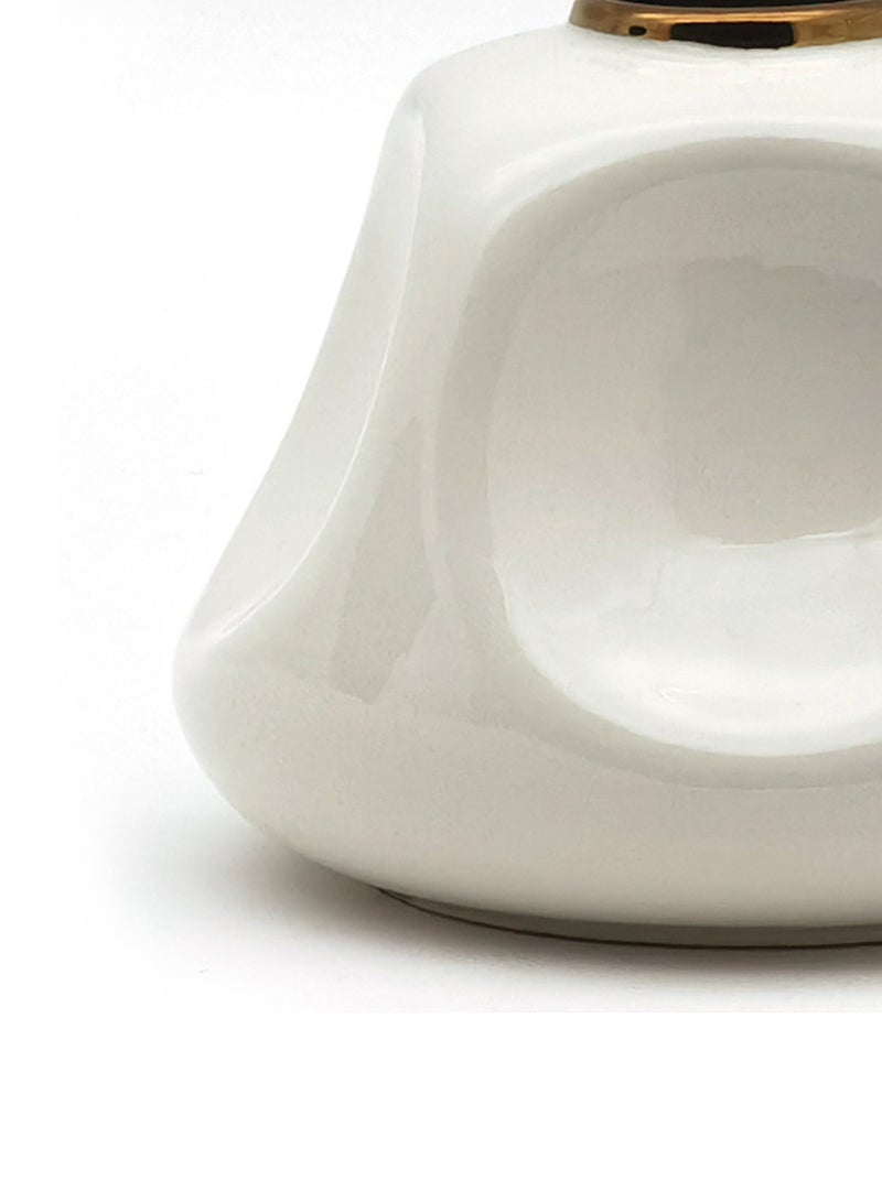 ebb & flow - Glossy Glaze With Curved Shape Ceramic Vase Unique Quality Material For The Perfect Stylish Home N13-043 Cream - Image 1