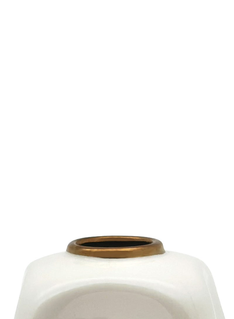 ebb & flow - Glossy Glaze With Curved Shape Ceramic Vase Unique Quality Material For The Perfect Stylish Home N13-043 Cream - Image 1