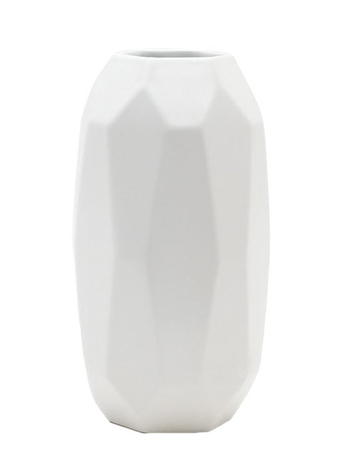 Natural Matte Finish With Unique Design Ceramic Vase For The Perfect Stylish Home N13-050 White 12.5 x 24cm
