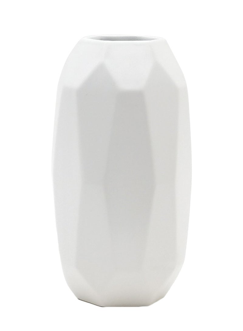Switch - Natural Matte Finish With Unique Design Ceramic Vase For The Perfect Stylish Home N13-050 White 12.5 x 24cm - Image 1