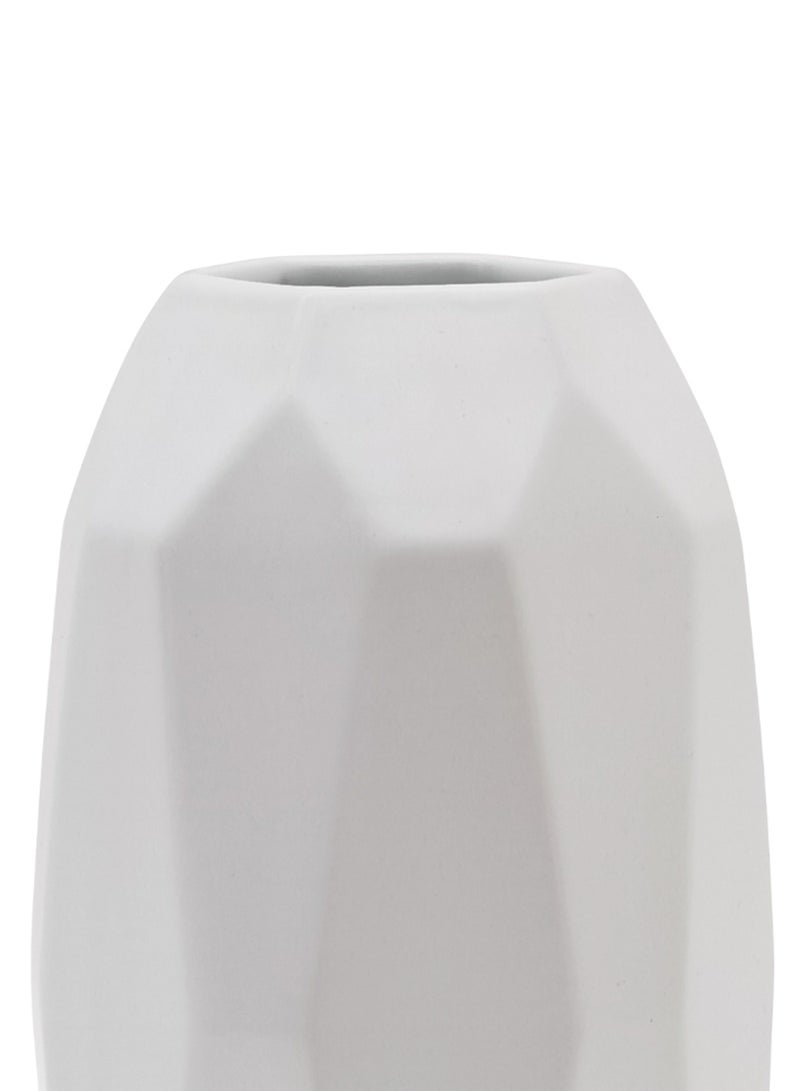 Switch - Natural Matte Finish With Unique Design Ceramic Vase For The Perfect Stylish Home N13-050 White 12.5 x 24cm - Image 1