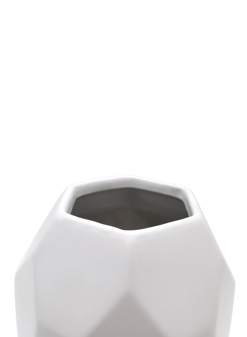Switch - Natural Matte Finish With Unique Design Ceramic Vase For The Perfect Stylish Home N13-050 White 12.5 x 24cm - Image 1