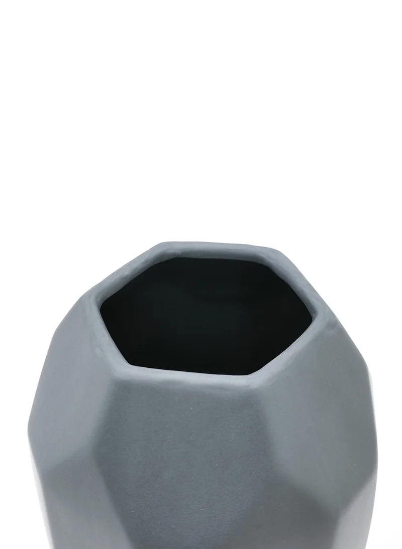 Switch Natural Matte Finish With Unique Design Ceramic Vase For The Perfect Stylish Home N13-051 Grey 12.5 x 24cm