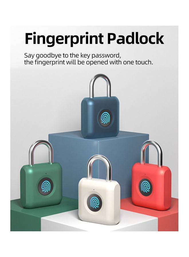 Keyless Smart Touch Fingerprint Padlock Green/Silver/Black 24.5x10x11.3cm  - Image 2