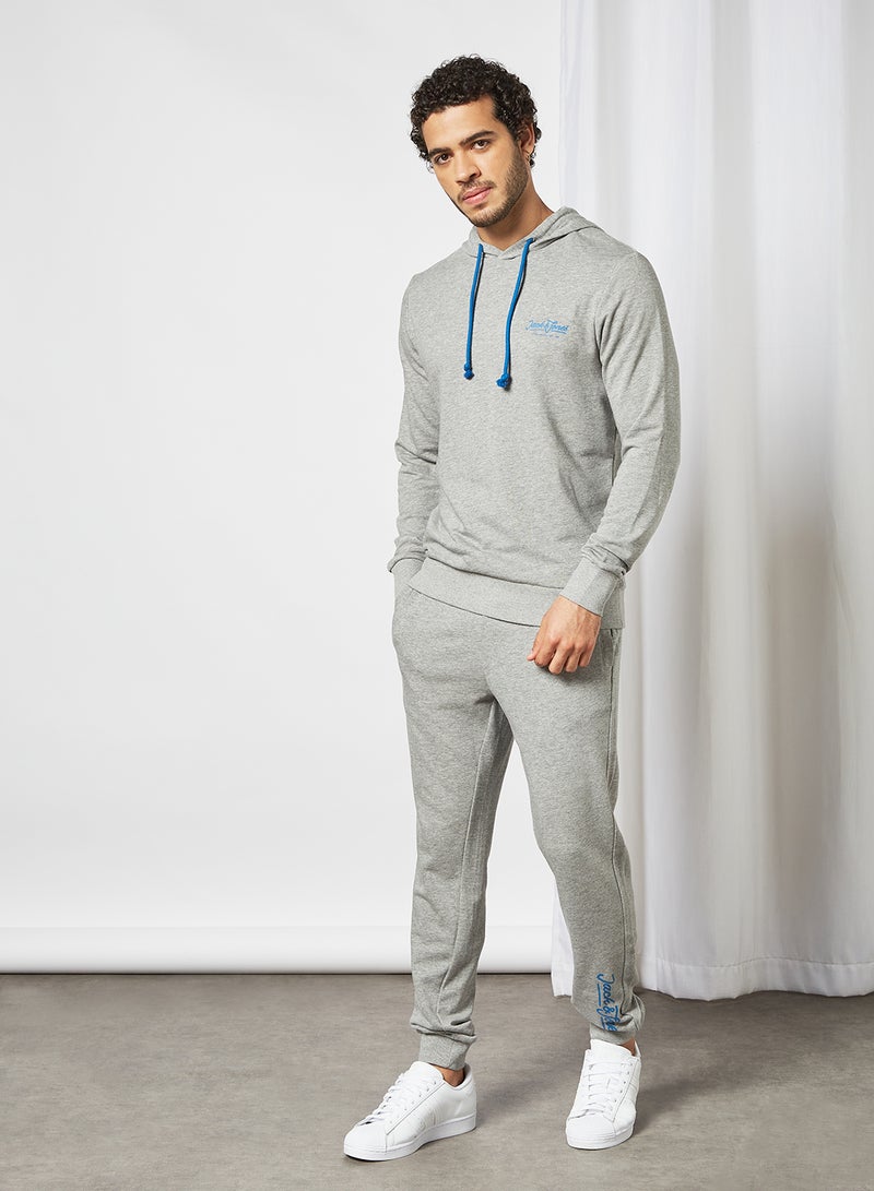 JACK & JONES - Logo Hoodie Grey - Image 1