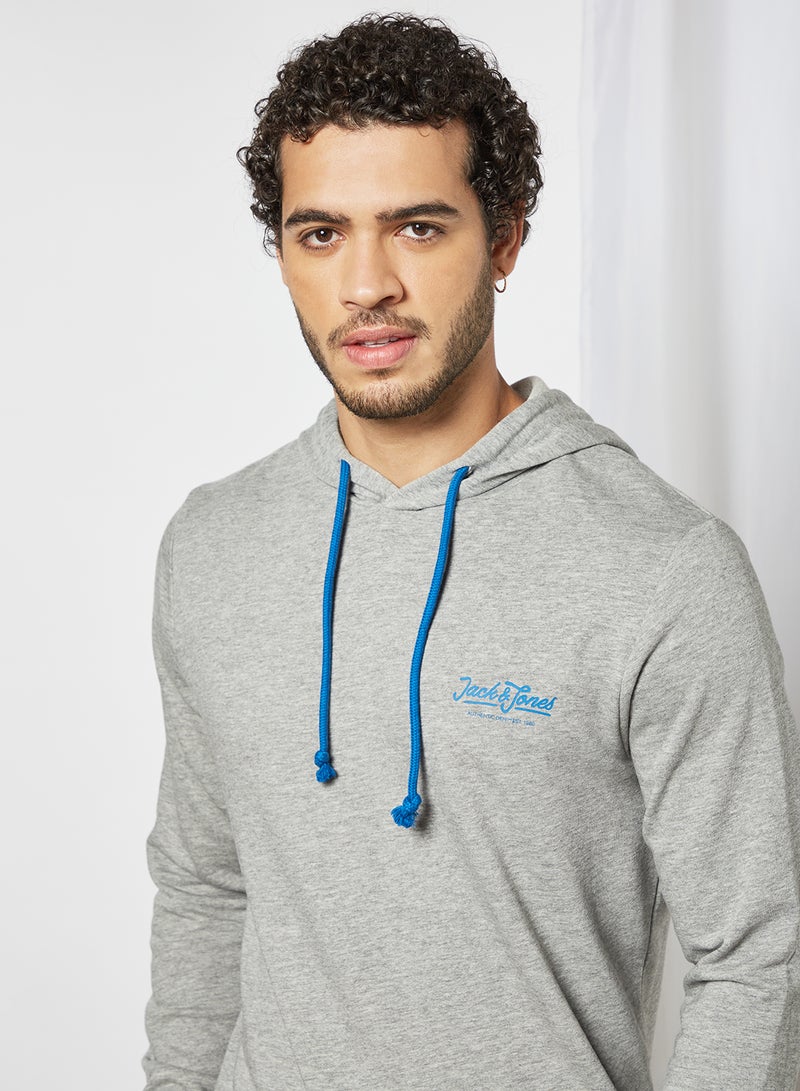 JACK & JONES - Logo Hoodie Grey - Image 1