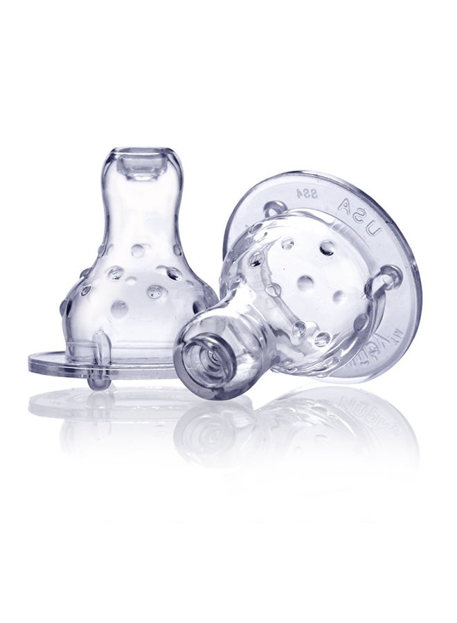 Set Of 2 Slow Flow Silicone Teats