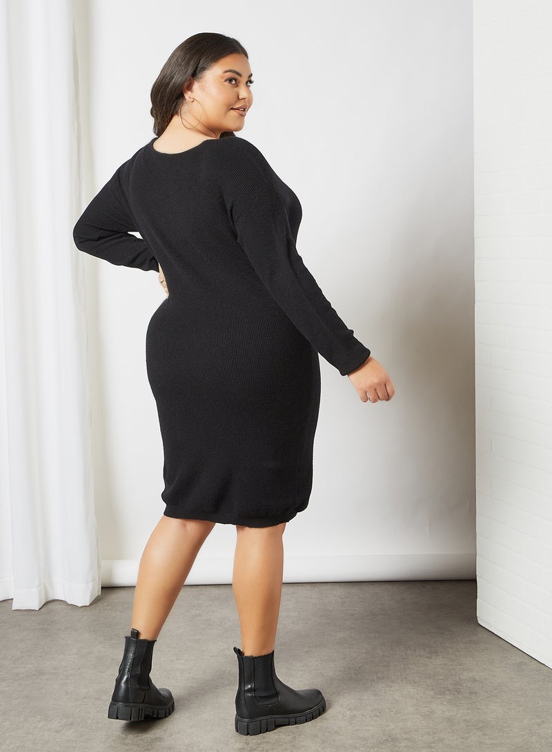 Only Carmakoma - Plus Size V-Neck Dress Black - Image 1