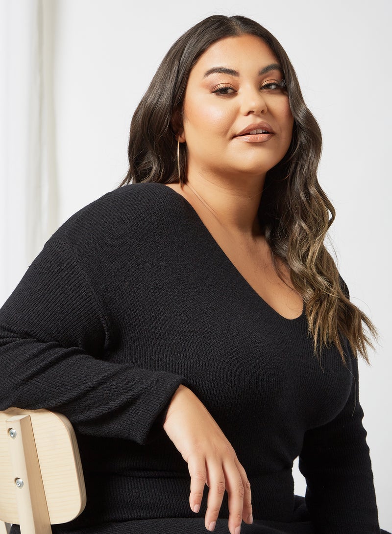 Only Carmakoma - Plus Size V-Neck Dress Black - Image 1