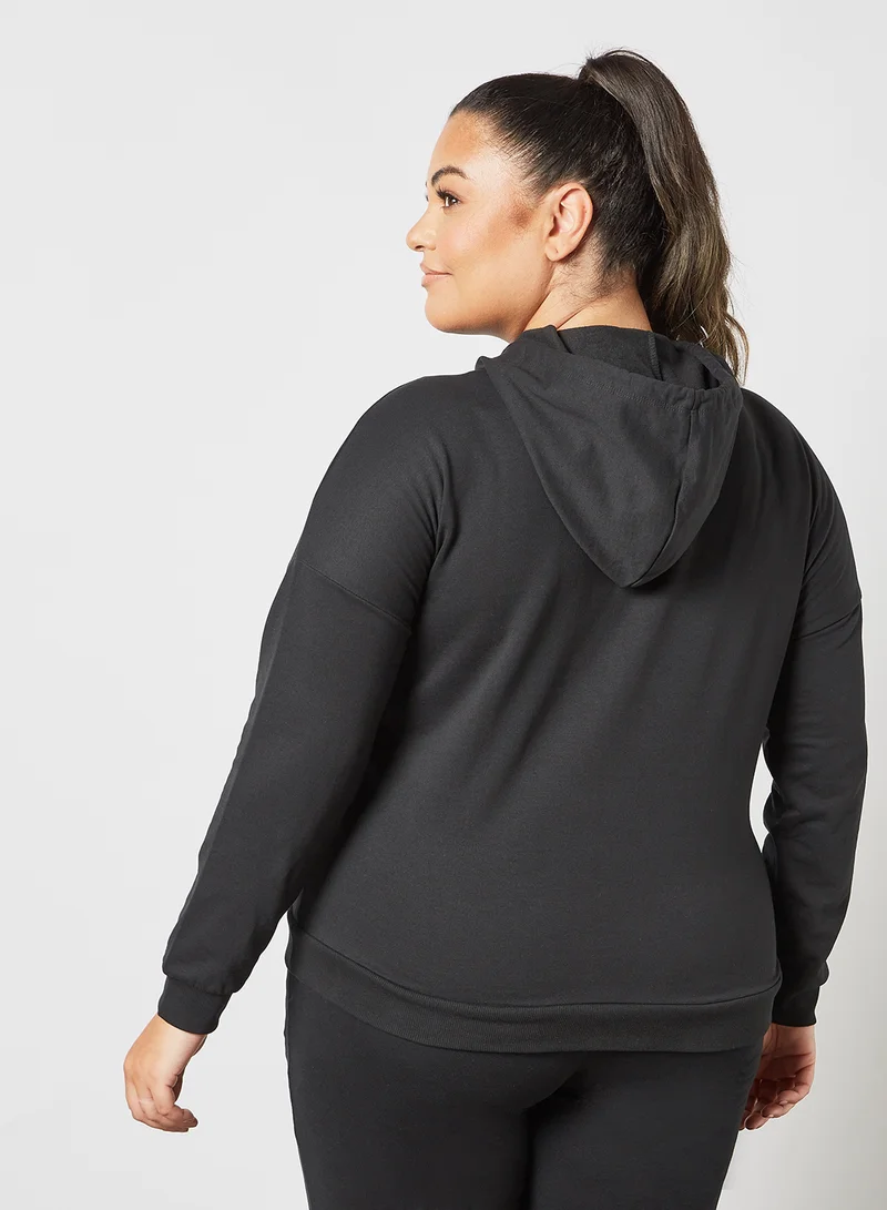 Vero Moda Curve Plus Size Drawstring Hoodie Black