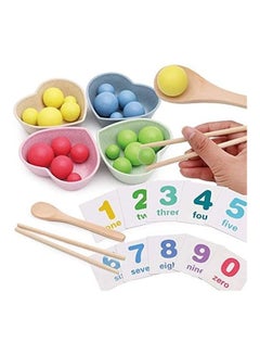 XiuWoo Wooden Beads Math Cards Counting Toy One size  - Image 1