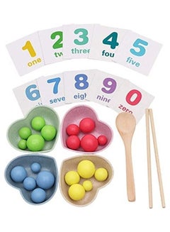 XiuWoo Wooden Beads Math Cards Counting Toy One size  - Image 3