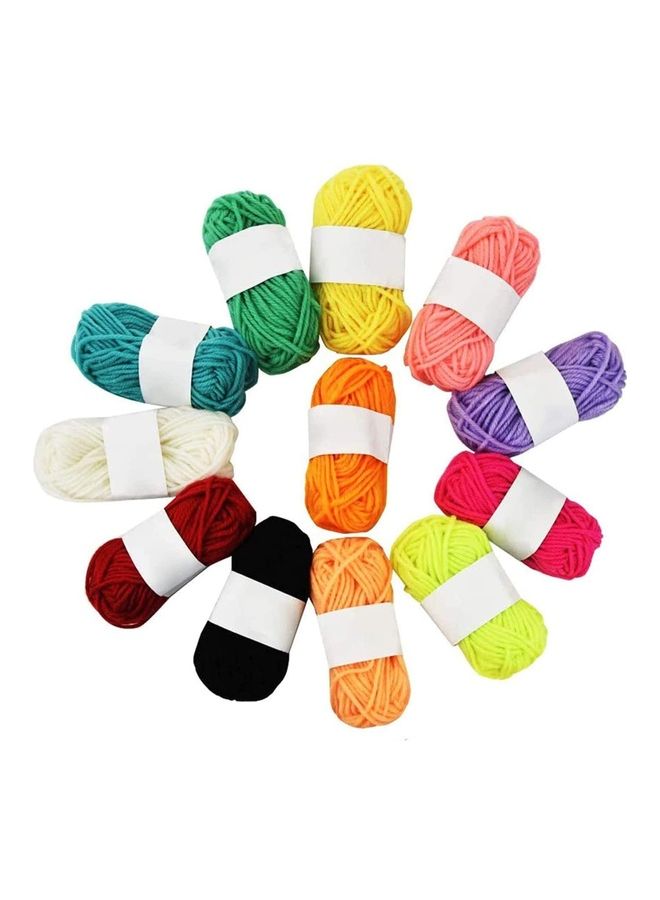 XiuWoo 12-Piece DIY Kids Sewing Thread Hand Craft Knitting Crochet Yarn - Image 1