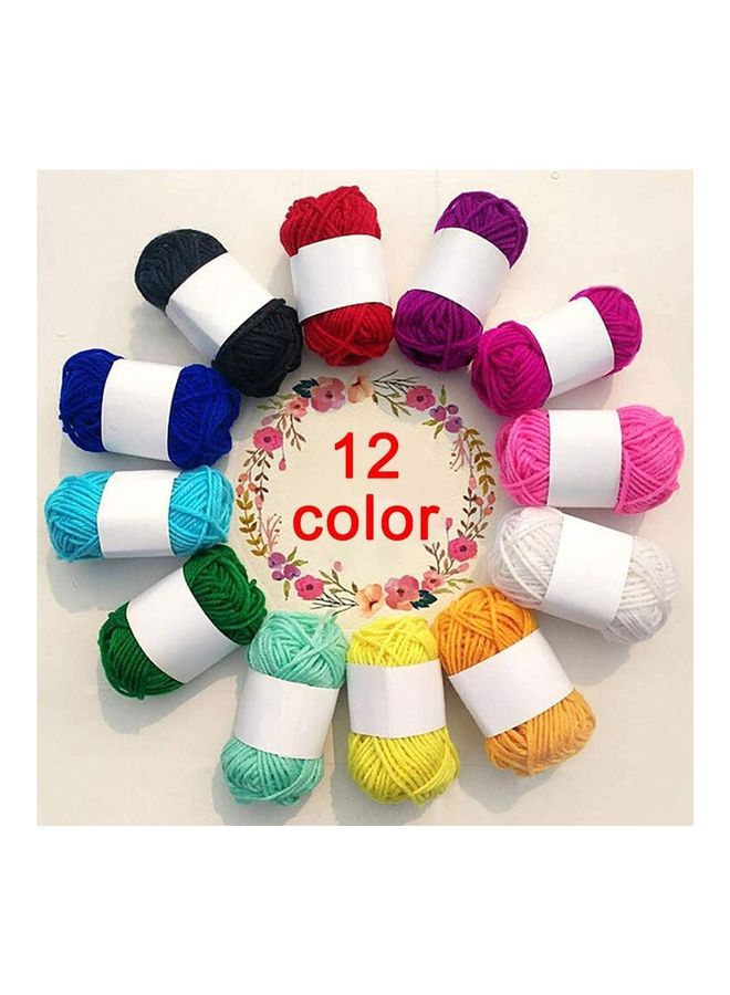 XiuWoo 12-Piece DIY Kids Sewing Thread Hand Craft Knitting Crochet Yarn - Image 2