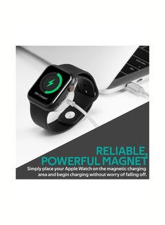 PROMATE Apple Watch Charger to USB-C Cable, Fast Charging 5W Apple MFi Certified Magnetic Wireless Charging Cord with Anti-Tangle 1 Meter Cord and Over-Heating Protection for Apple Watch Series 5,4,3,2,1, AuraCord-C White  - Image 2