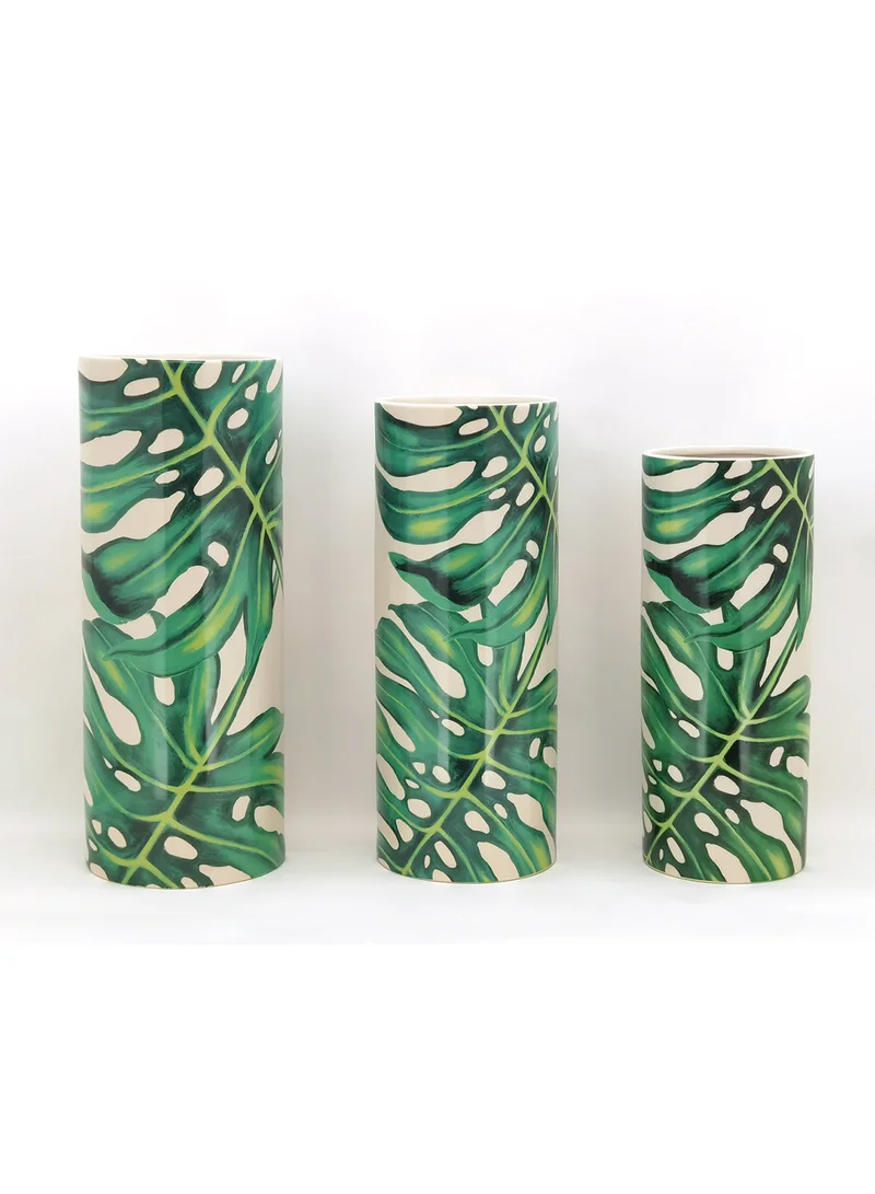 Switch Beautiful Designs Ceramic Vase Unique Luxury Quality Material For The Perfect Stylish Home N13-003 White/Green